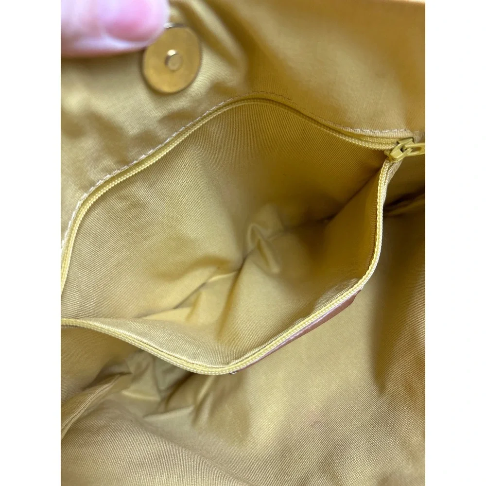 Maurizio Taiuti Yellow‎ Ostrich Embossed Leather Tote Bag Made in Italy Handbag